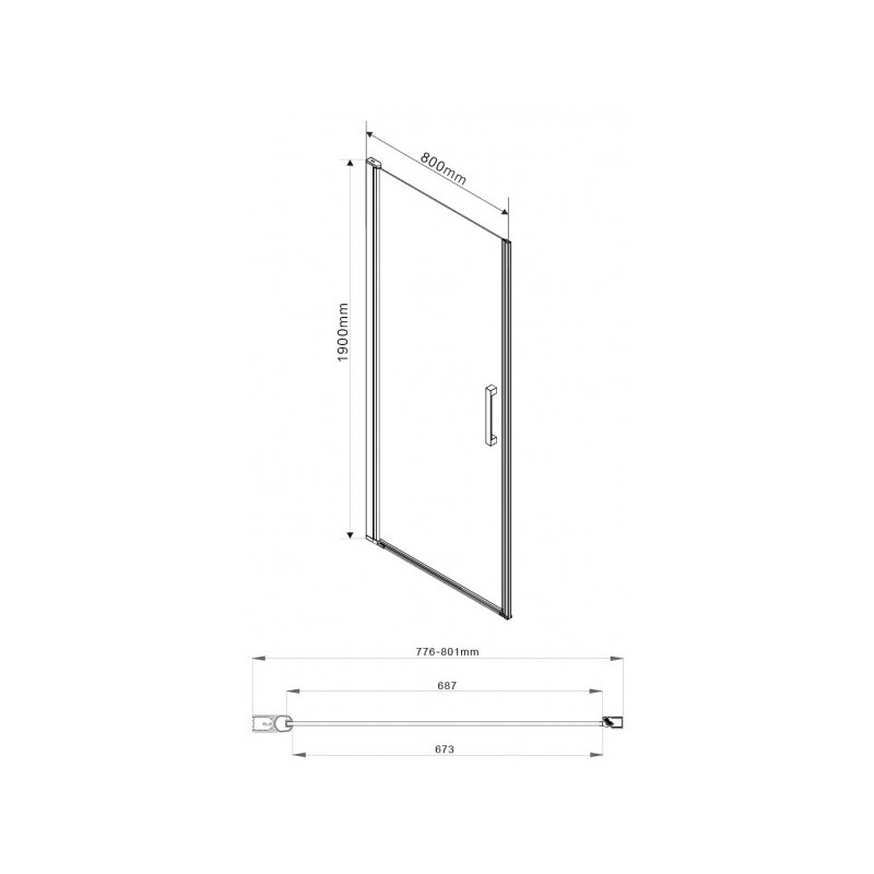 Душевая дверь Vincea Orta VPP-1O800CH-R параметры