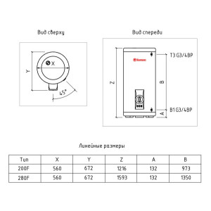 Накопительный водонагреватель Thermex IRP 200 F схема