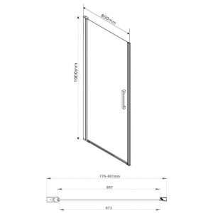 Душевой уголок Vincea Orta 80х80 VSR-1O8080CH-R размеры двери