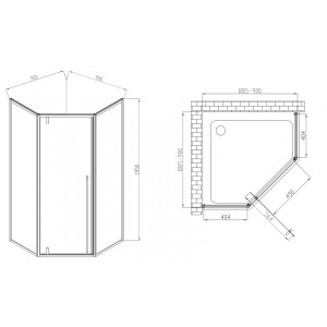 Душевой уголок Vincea Penta 90х90 VSP-3P900CL параметры