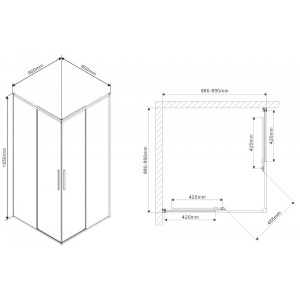Душевой уголок Vincea Slim 90x90 VSS-2SL900CLB параметры