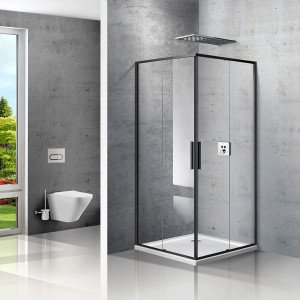 Душевой уголок Vincea Slim 90x90 VSS-2SL900CLB в интерьере