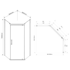 Душевой уголок Vincea Stresa 90x90 VSP-1S900CL параметры