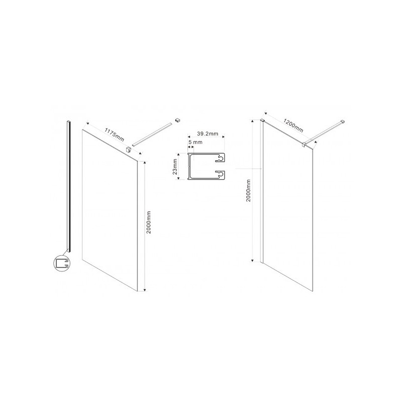 Душевая стенка Vincea Walk-In VSW-1H120CGB параметры