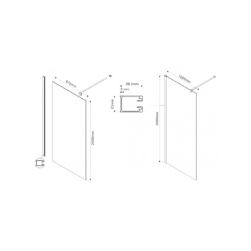 Душевая стенка Vincea Walk-In VSW-1H100CLB параметры
