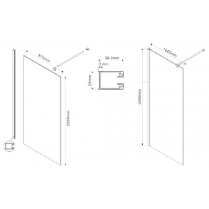 Душевая стенка Vincea Walk-In VSW-1H100CLB параметры
