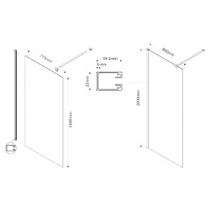 Душевая стенка Vincea Walk-In VSW-1H800CLB параметры