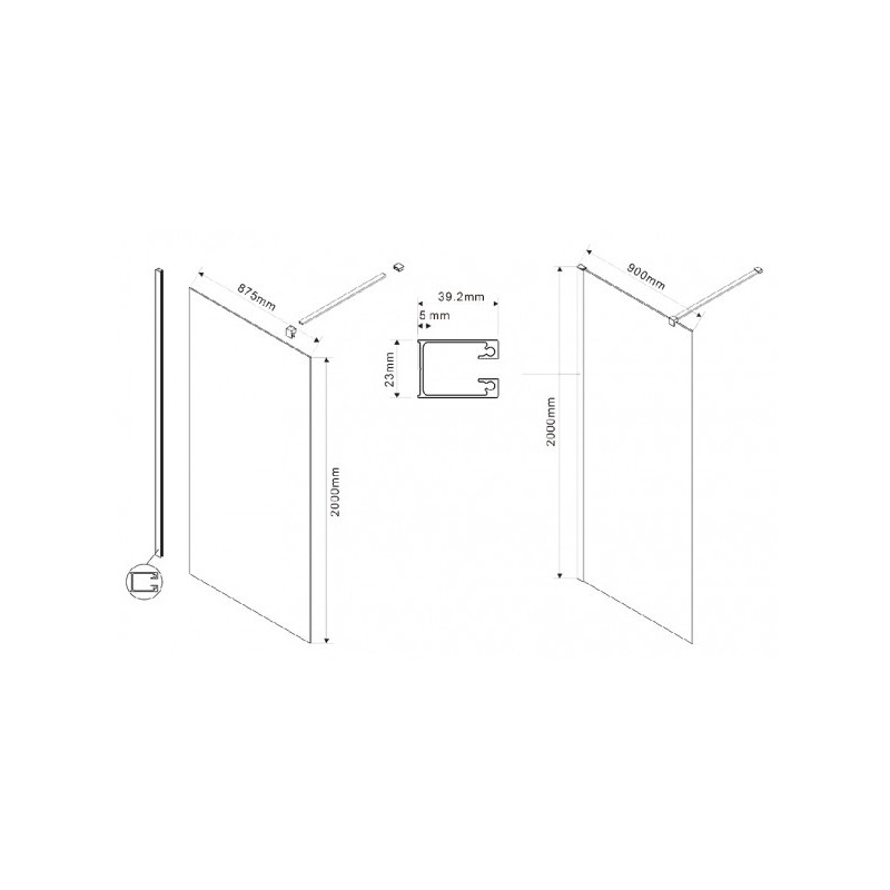 Душевая стенка Vincea Walk-In VSW-1H900MR параметры