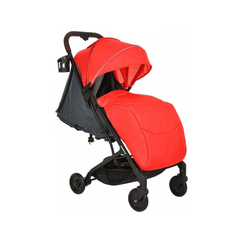 Прогулочная коляска Pituso Camino черный/красный с накидкой на ноги