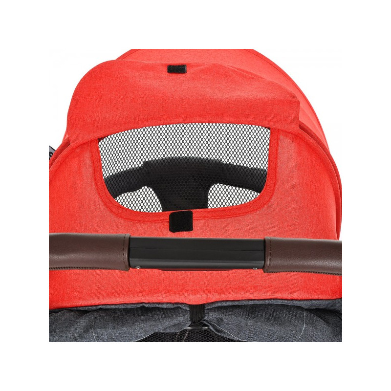 Прогулочная коляска Pituso Camino черный/красный смотровое окошко