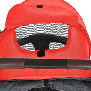 Прогулочная коляска Pituso Camino черный/красный смотровое окошко