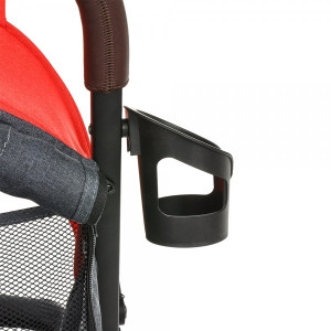 Прогулочная коляска Pituso Camino черный/красный подстаканник