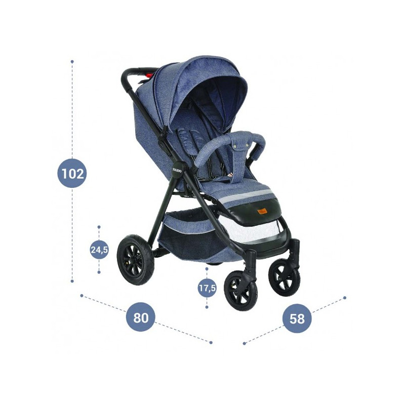 Прогулочная коляска Pituso Toledo Air джинс параметры