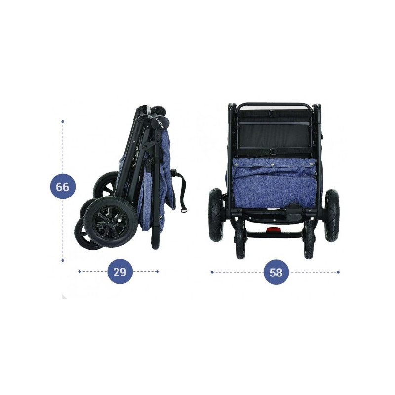 Прогулочная коляска Pituso Toledo Air джинс в сложенном виде