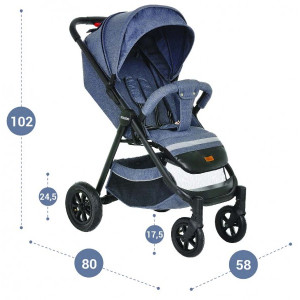 Прогулочная коляска Pituso Toledo Air джинс параметры