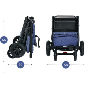 Прогулочная коляска Pituso Toledo Air джинс в сложенном виде