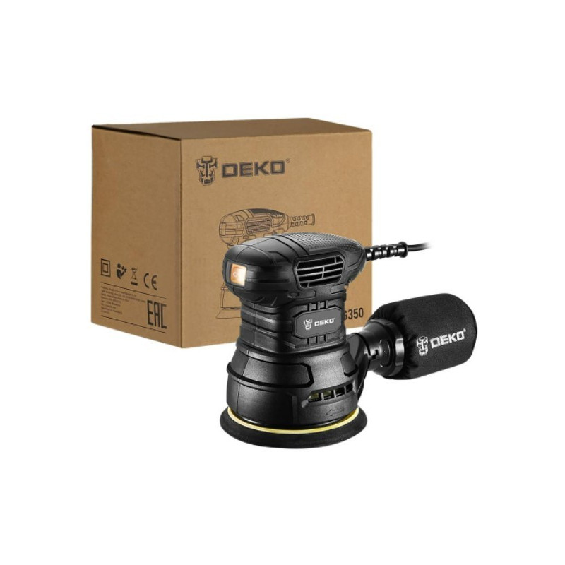 Эксцентриковая шлифмашина Deko DKG350 063-4263 с коробкой