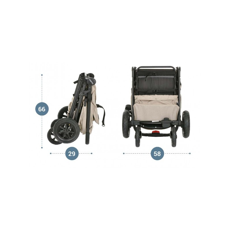 Прогулочная коляска Pituso Toledo Air капучино в сложенном виде