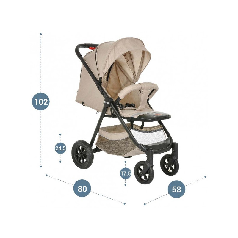 Прогулочная коляска Pituso Toledo Air капучино параметры