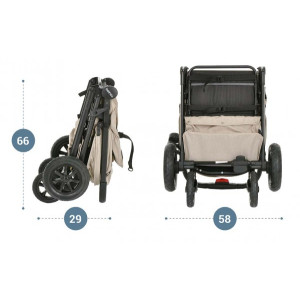 Прогулочная коляска Pituso Toledo Air капучино в сложенном виде