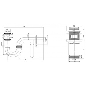 Сифон Wellsee Drainage System 182102001 (с донным клапаном) параметры