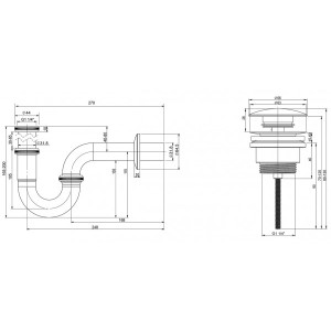Сифон Wellsee Drainage System 182102003 (с донным клапаном) параметры