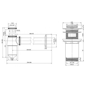 Сифон Wellsee Drainage System 182103001 с донным клапаном параметры
