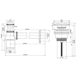 Сифон Wellsee Drainage System 182103003 (с донным клапаном) параметры
