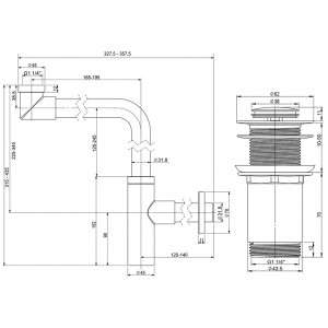 Сифон Wellsee Drainage System 182124002 (с донным клапаном) парамеры