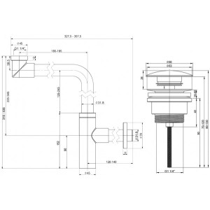 Сифон Wellsee Drainage System 182124003 (с донным клапаном) параметры