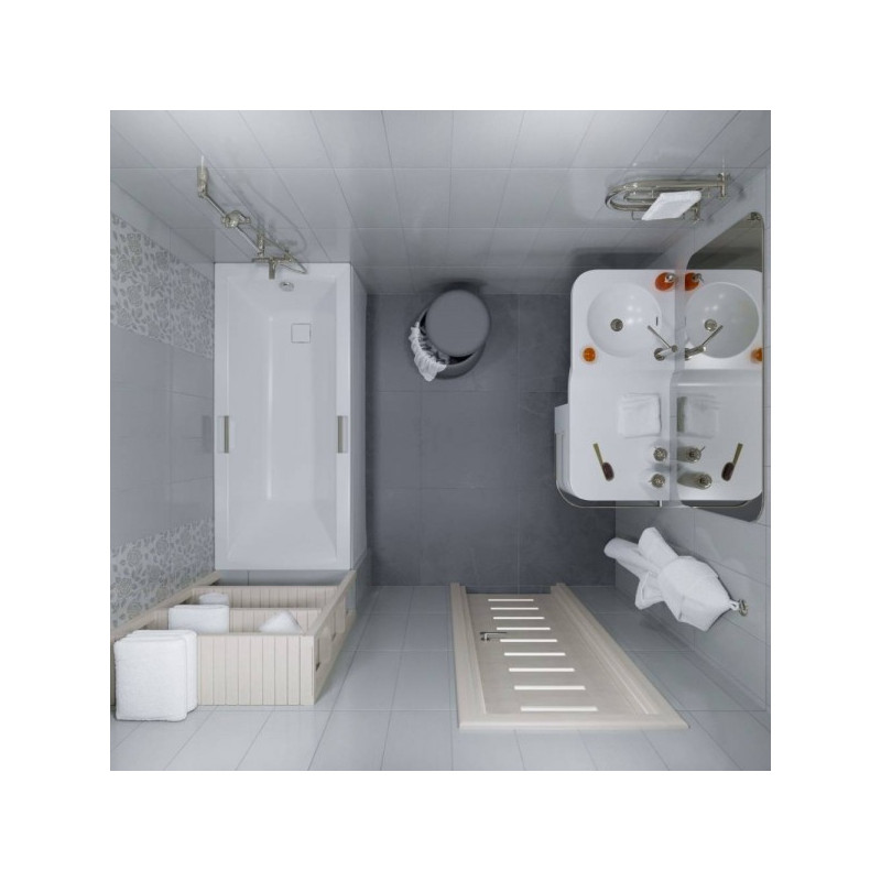 Ванна акриловая Triton Алекса 150x75 (с каркасом, сифоном, 2 экранами) в интерьере