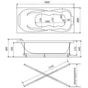 Ванна акриловая Triton Цезарь 180x80 параметры