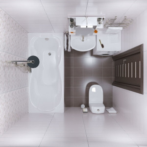 Ванна акриловая Triton Цезарь 180x80 (с каркасом, сифоном, экраном) вид сверху