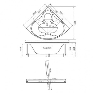 Ванна акриловая Triton Сабина 160x160 параметры