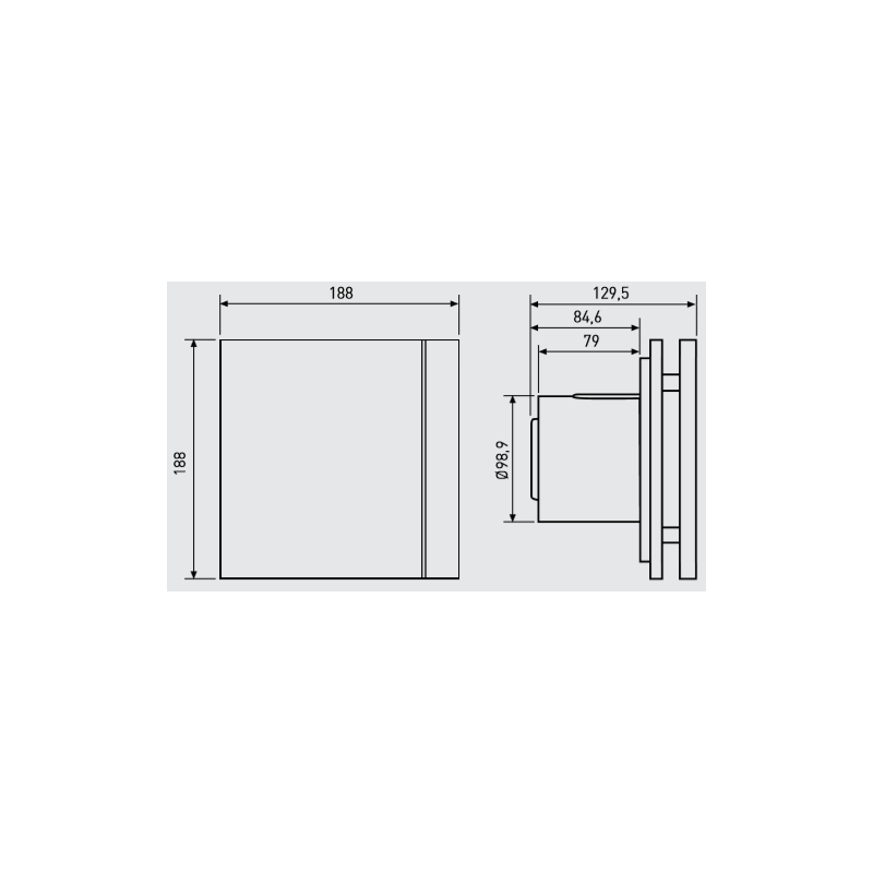 Габаритные размеры вентилятора Soler&Palau Silent-100 CZ Marble White Design - 4C