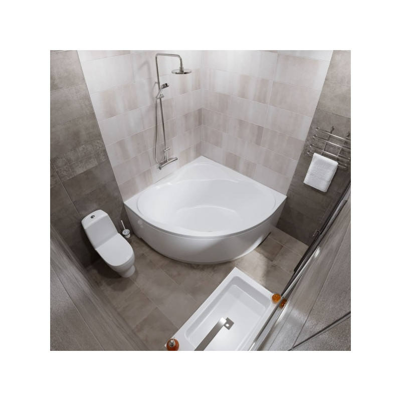 Ванна акриловая Triton Грация 140x140 (с каркасом, сифоном, экраном) сбоку