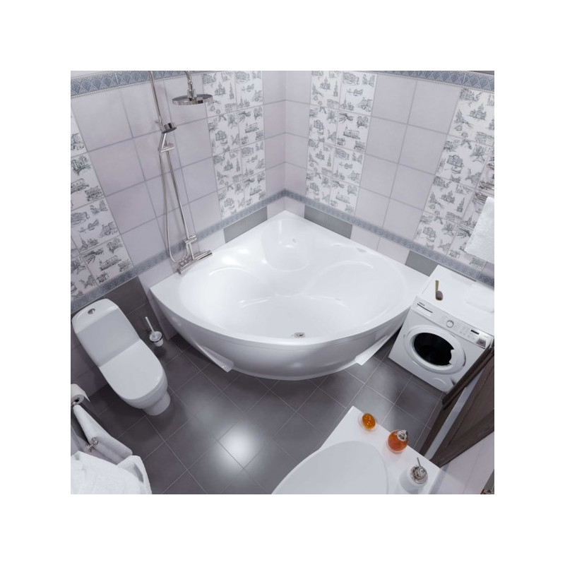 Ванна акриловая Triton Сабина 160x160 (с каркасом, сифоном, экраном) в интерьере