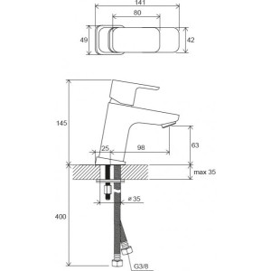 Смеситель Ravak TD F 012.20 X070148 черный схема