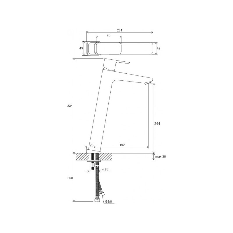 Смеситель Ravak TD F 015.20 X070151 черный схема
