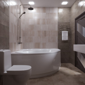 Ванна акриловая Triton Грация 140x140 в интерьере