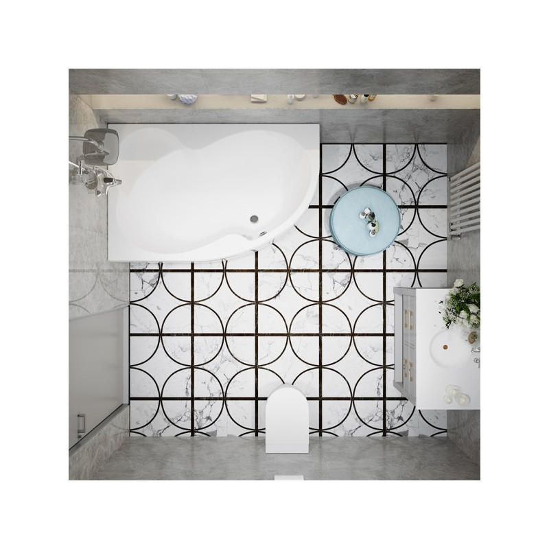 Ванна акриловая Triton Мари 170x110 R (с каркасом) вид сверху