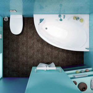 Ванна акриловая Triton Николь 160x100 L общий вид вариант использования