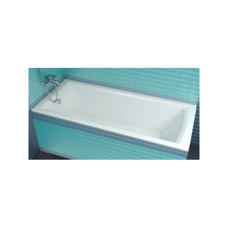 Ванна акриловая Ravak Domino Plus 170х75 (с ножками, сифоном) в ванной