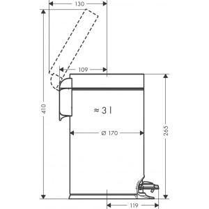 Мусорное ведро Hansgrohe AddStoris хром размеры