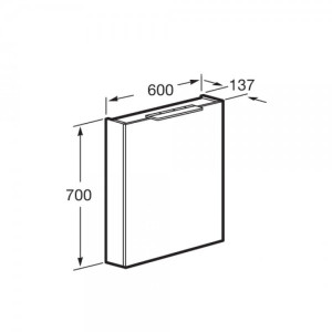 Шкаф с зеркалом Roca Oleta 60 857646806 схема
