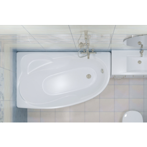 Ванна акриловая Triton Николь 160x100 R (с каркасом, сифоном, экраном) вид сверху