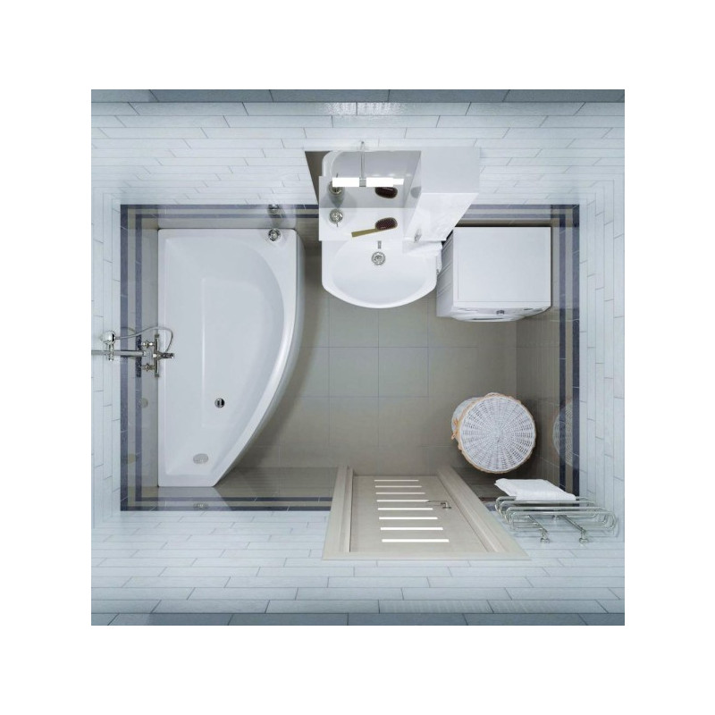 Ванна акриловая Triton Бэлла 140x75 L (с каркасом, сифоном, экраном) вид сверху