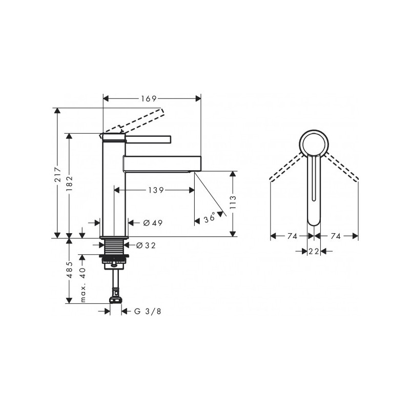 Смеситель Hansgrohe Finoris 76023000 схема