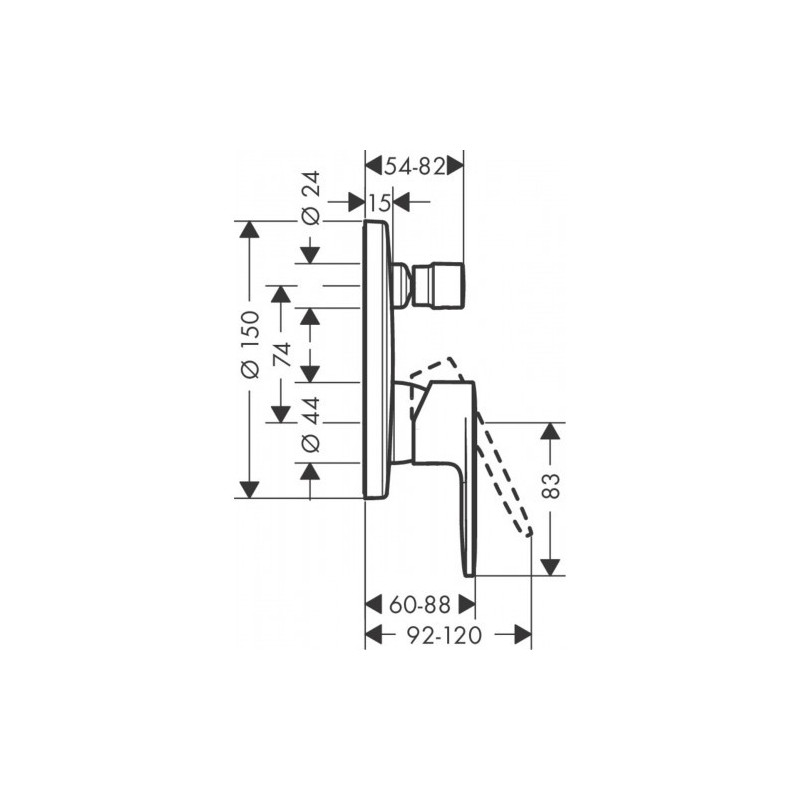 Смеситель Hansgrohe Vernis Blend 71466000 хром схема