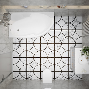 Ванна акриловая Triton София 170x95 L (с каркасом) вид сверху